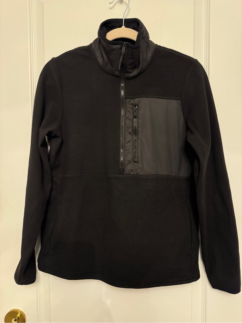 Hyba- size XS. Black Quarter-Zip Pullover Sweater